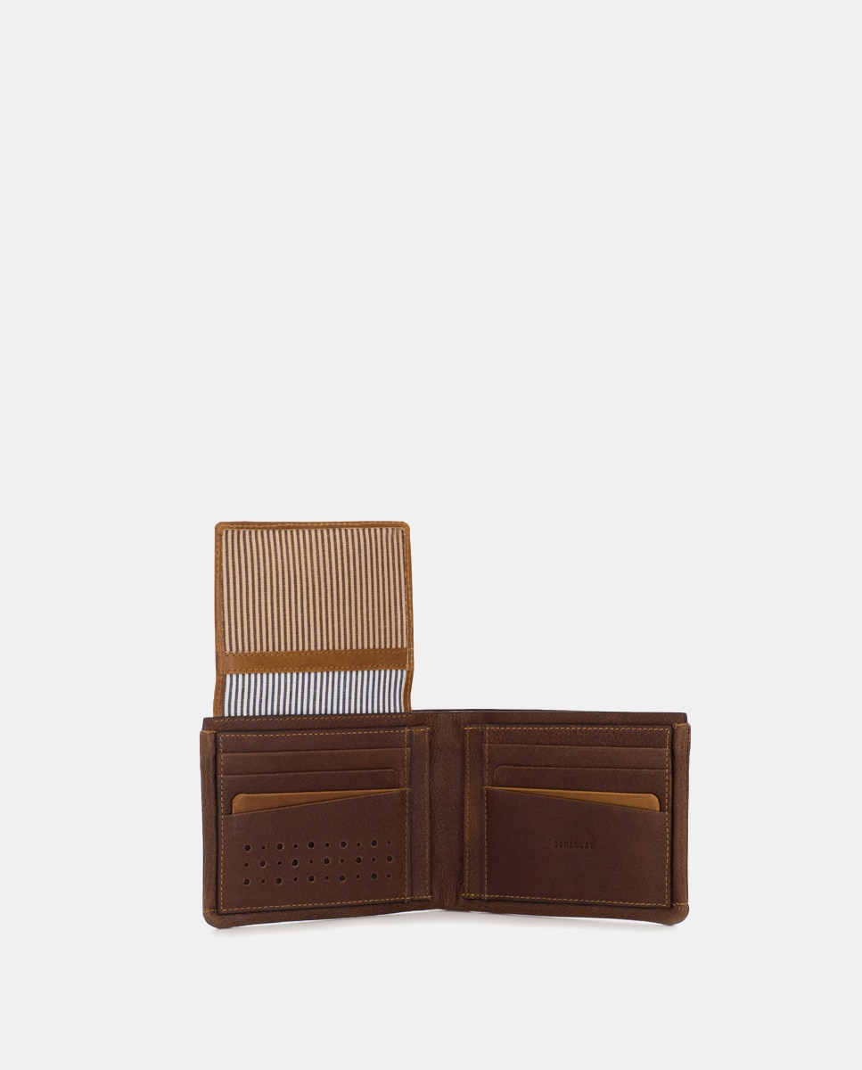 Cartera de hombre de piel - Scharlau - Marrón oscuro Marrón oscuro-3