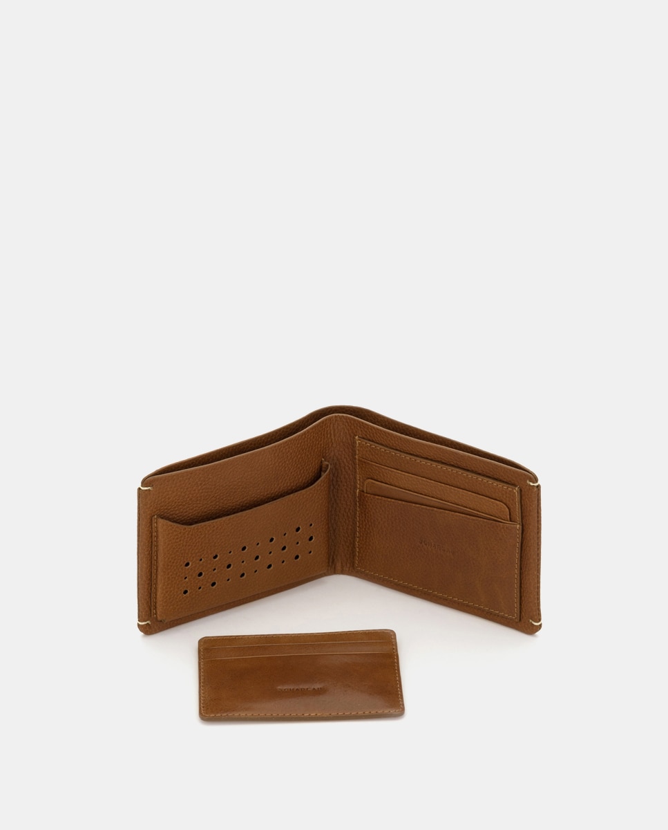 Cartera de hombre de piel - Scharlau - Camel Camel-3
