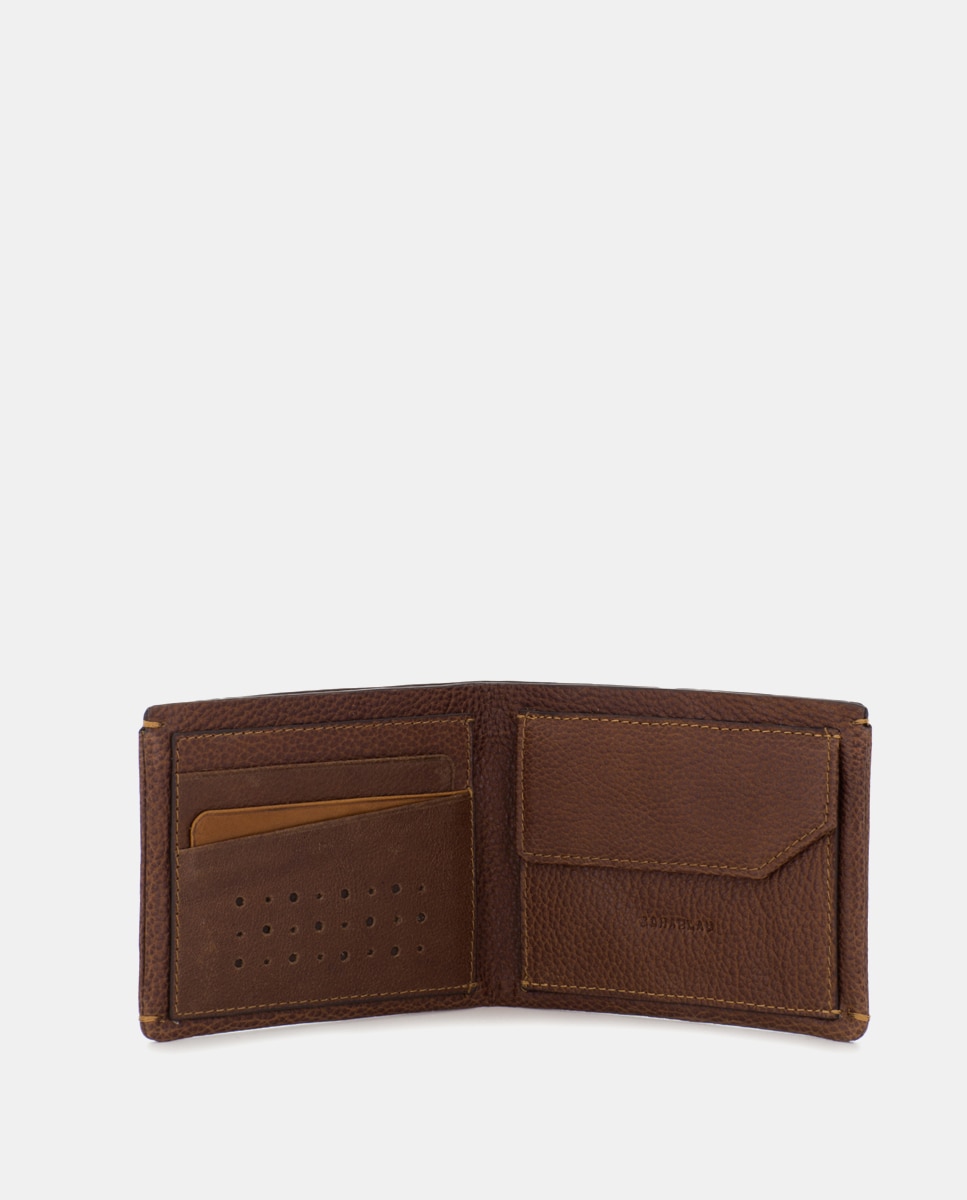 Cartera de hombre de piel - Scharlau - Marrón Marrón-3