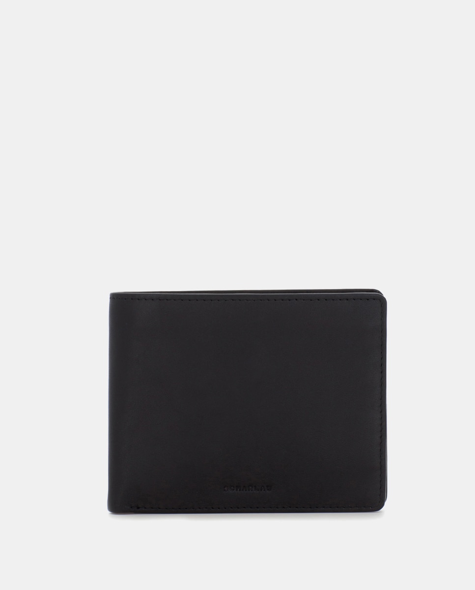 Cartera de hombre de piel con monedero - Scharlau - Negro Negro-1