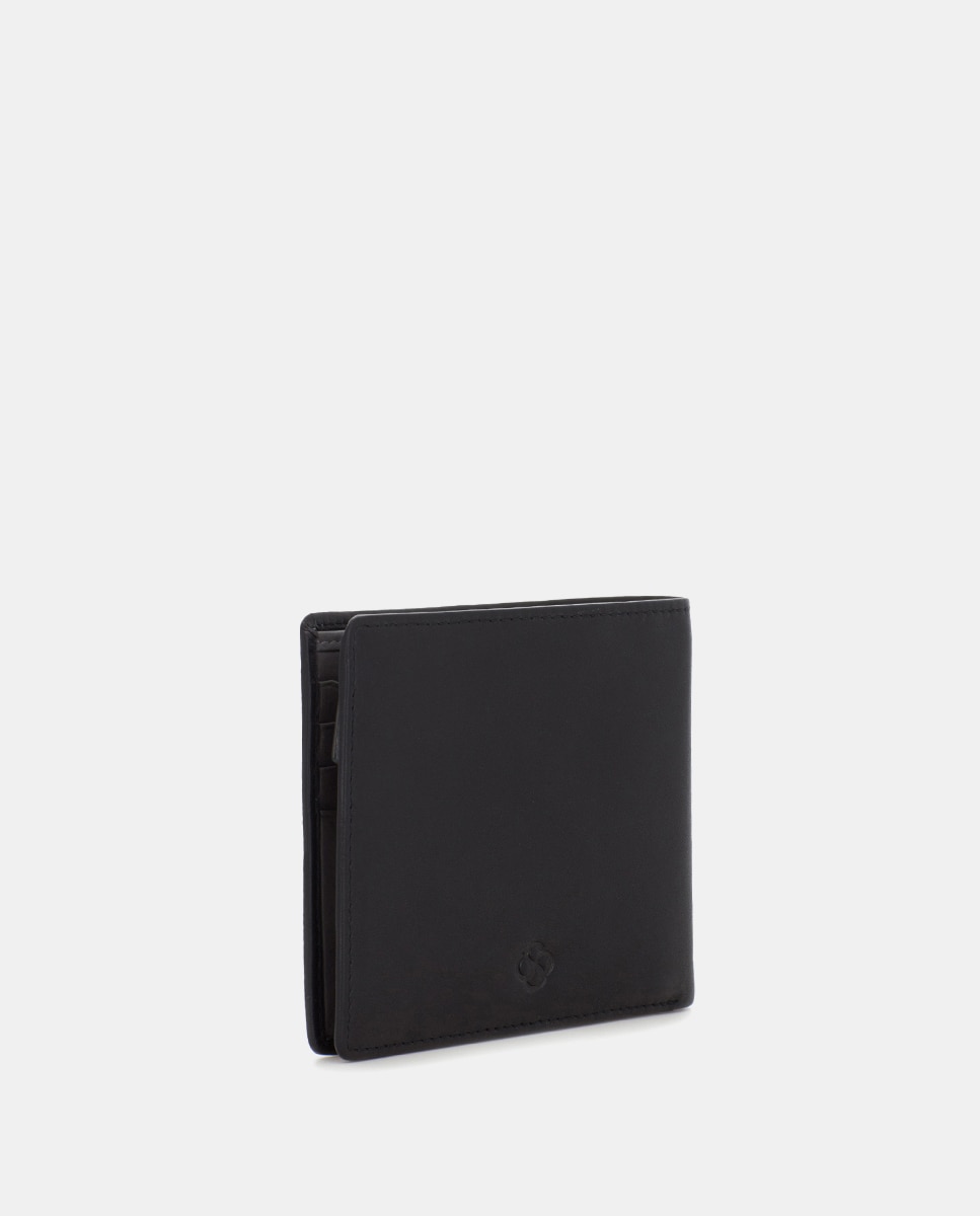 Cartera de hombre de piel con monedero - Scharlau - Negro Negro-3