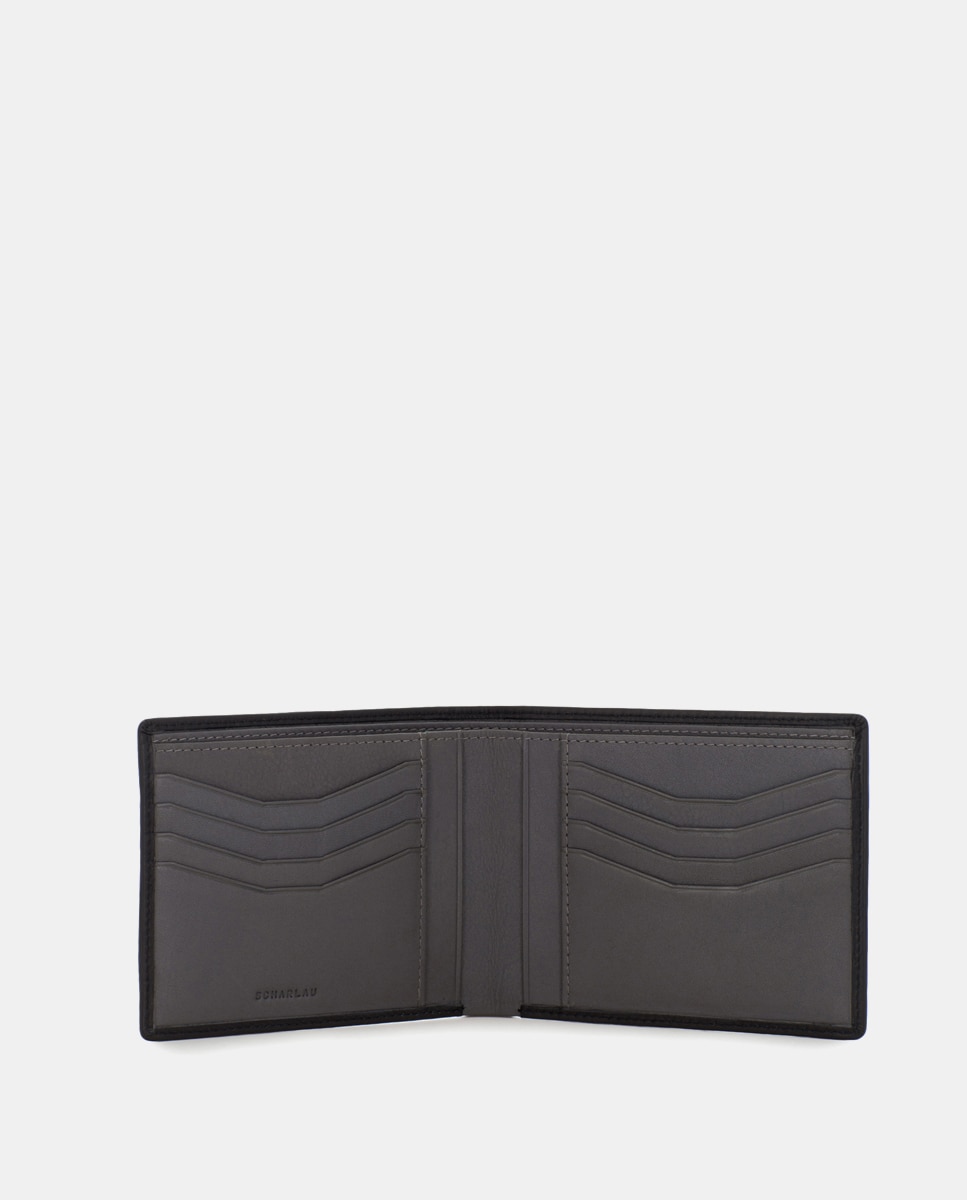 Cartera de hombre de piel - Scharlau - Negro Negro-4