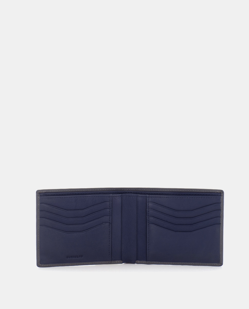 Cartera de hombre de piel - Scharlau - Gris oscuro Gris oscuro-2