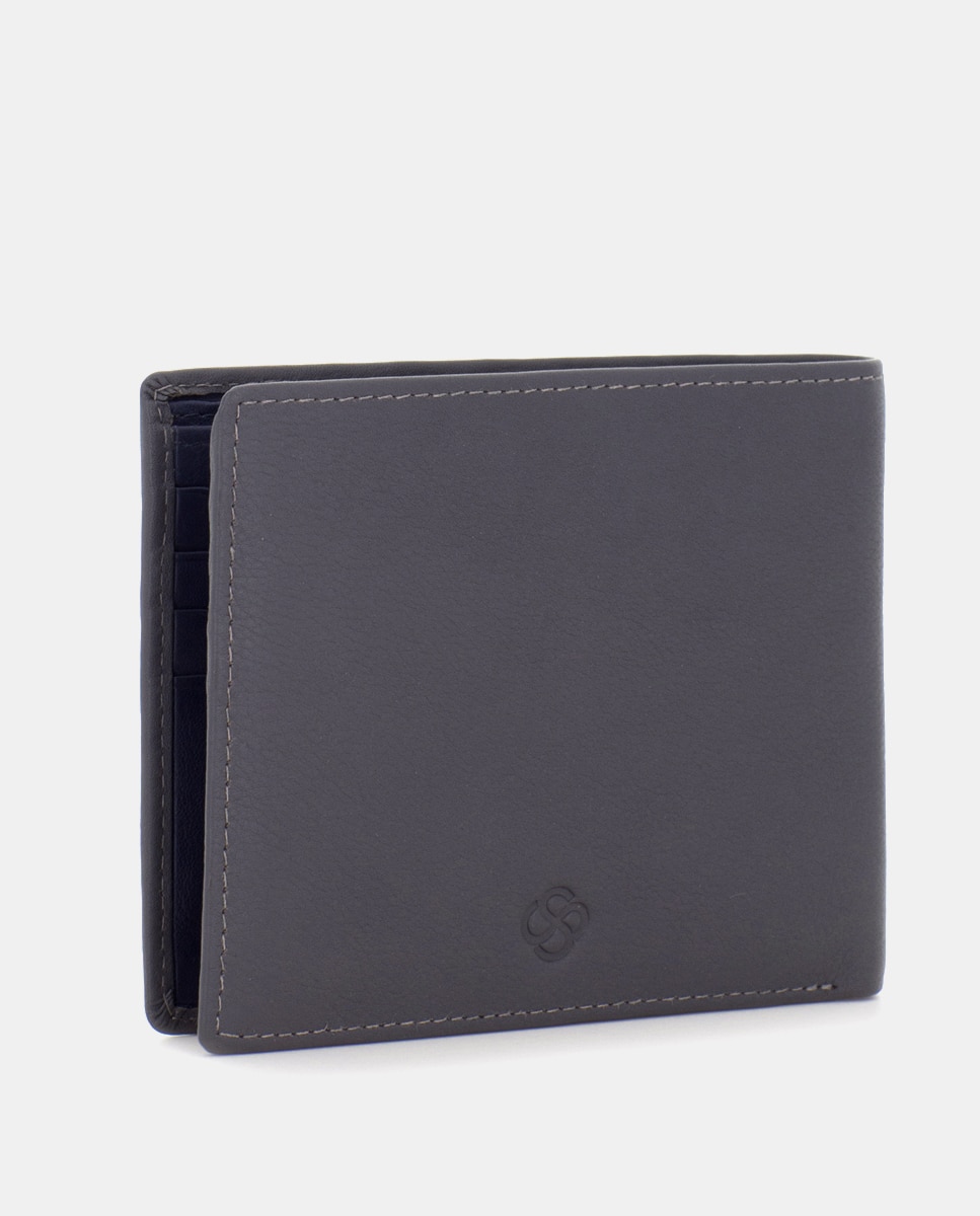 Cartera de hombre de piel - Scharlau - Gris oscuro Gris oscuro-3