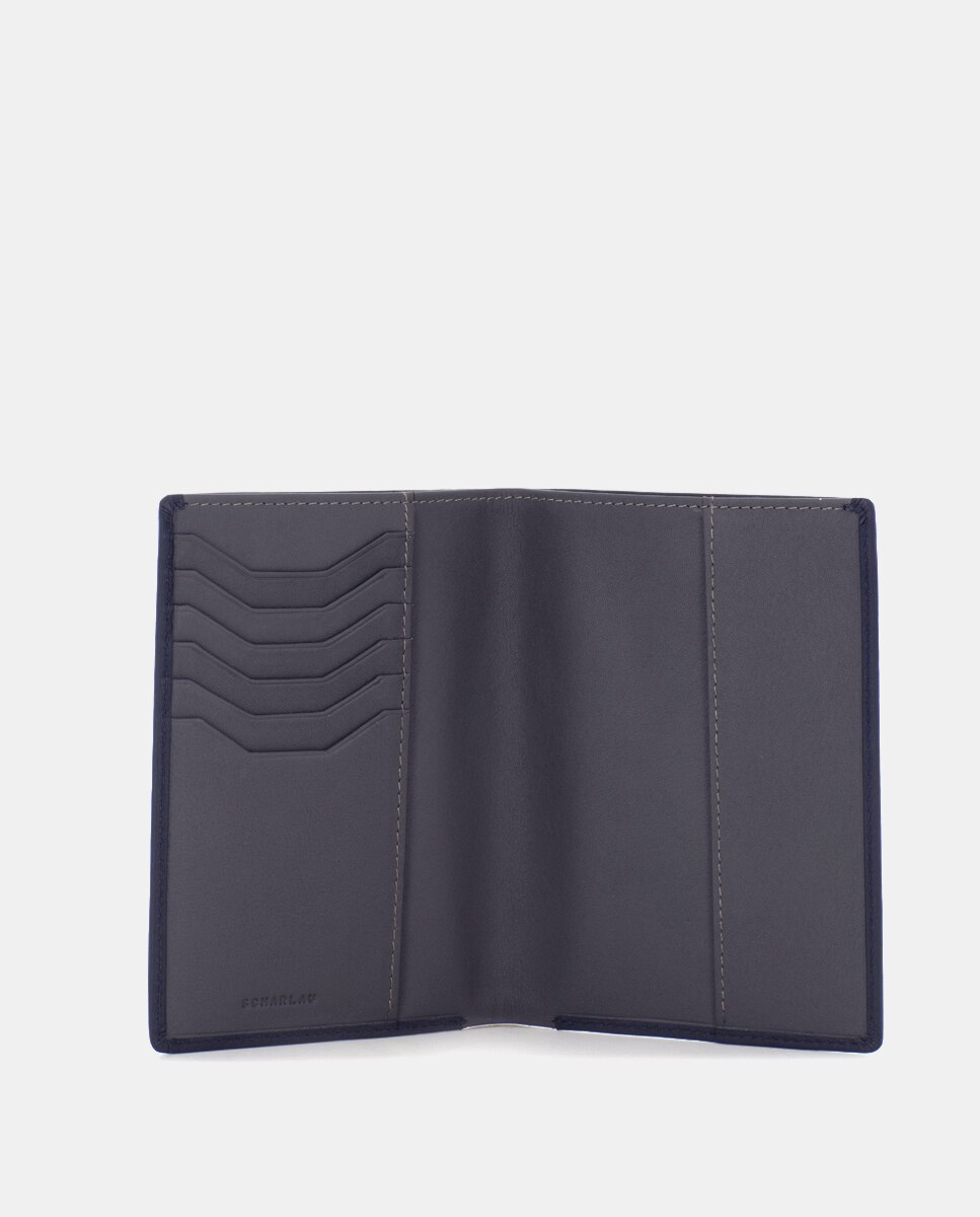 Cartera de hombre de piel para pasaporte - Scharlau - Verde Verde-4