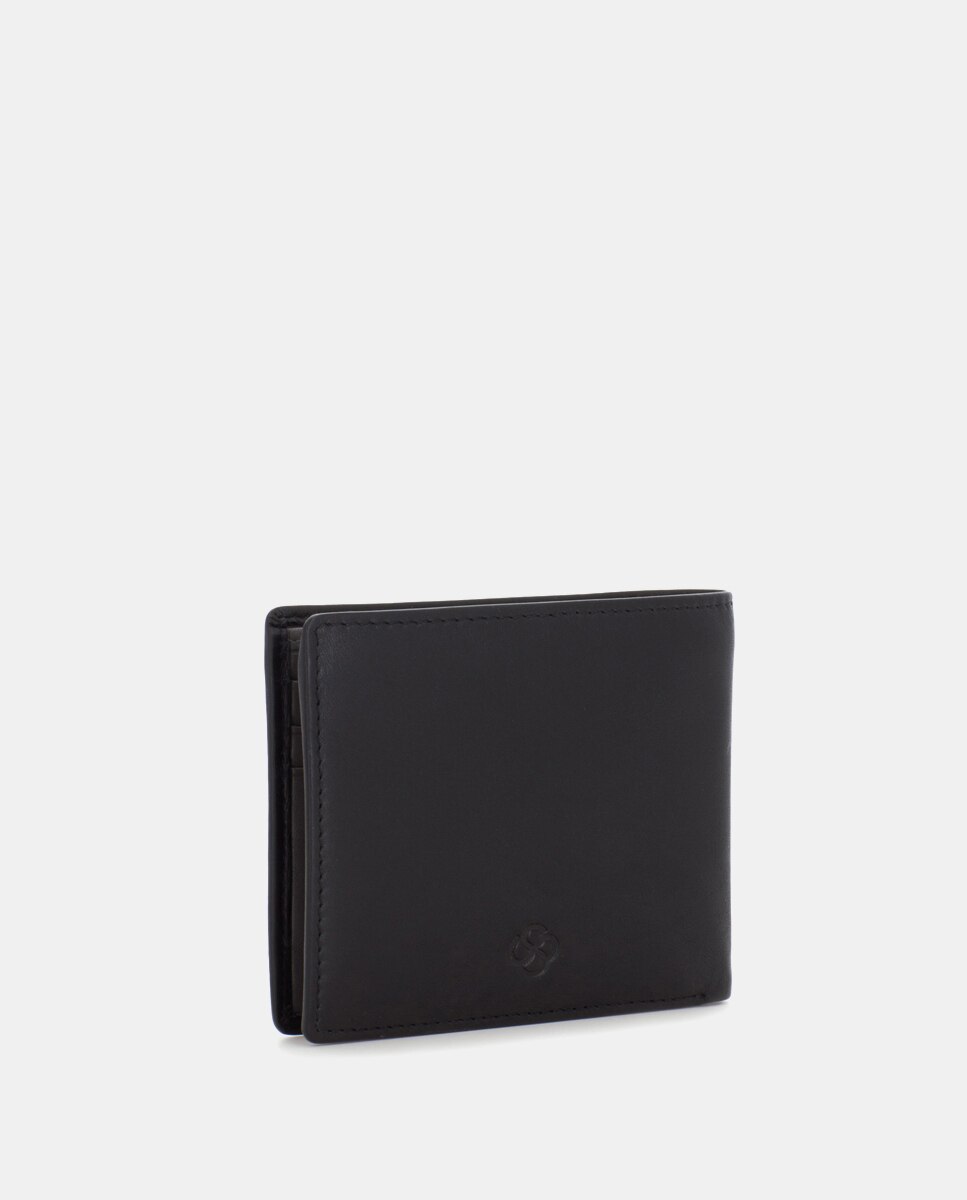 Cartera de hombre de piel con monedero - Scharlau - Negro Negro-4