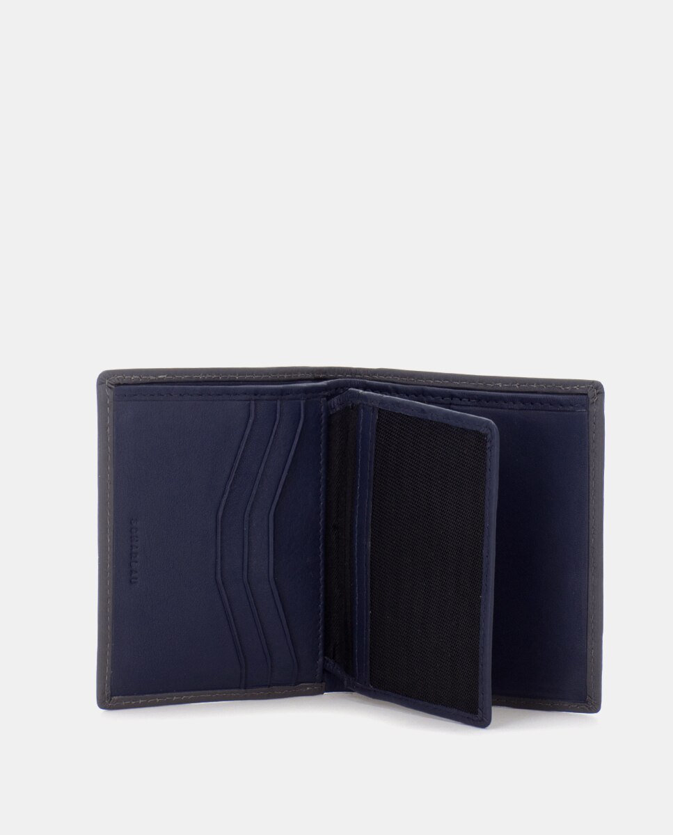 Cartera de hombre de piel - Scharlau - Gris Gris-4