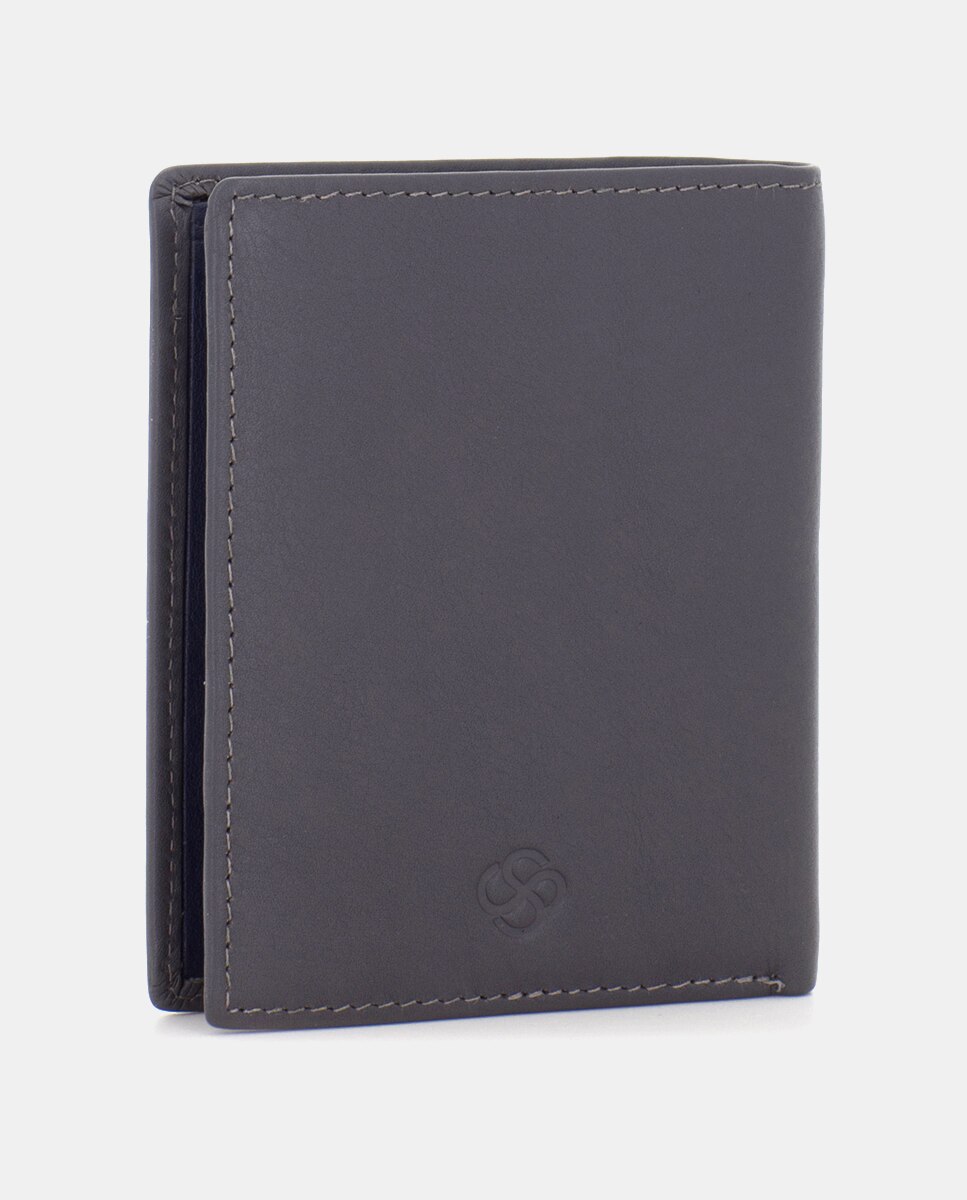 Cartera de hombre de piel - Scharlau - Gris Gris-3