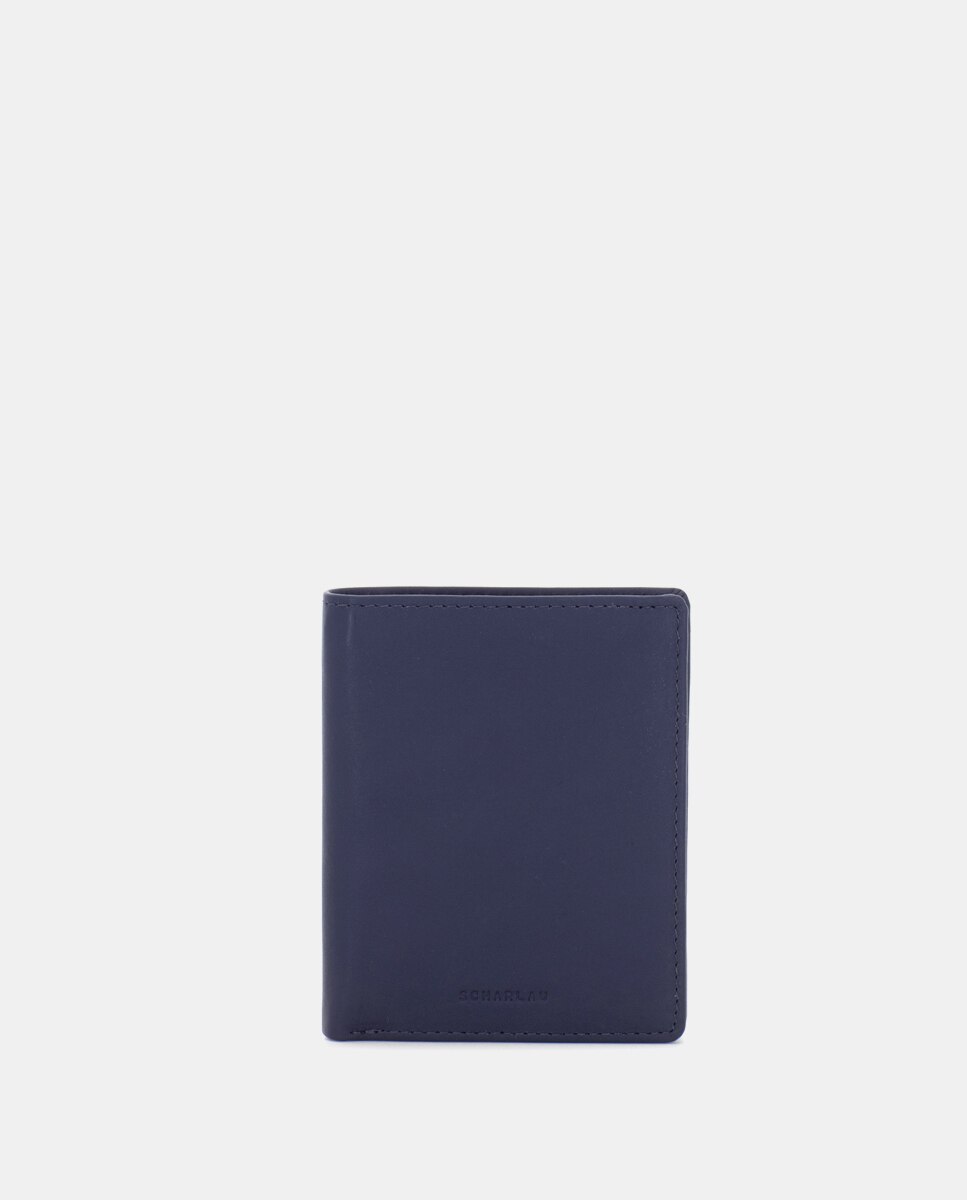 Cartera de hombre de piel - Scharlau - Azul Azul-1