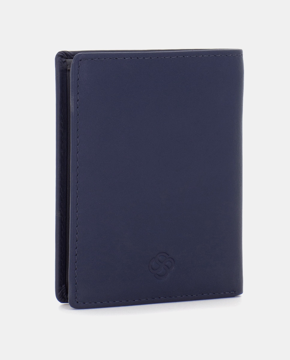 Cartera de hombre de piel - Scharlau - Azul Azul-3