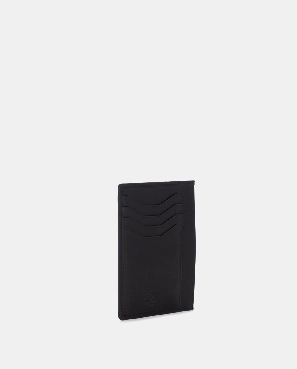 Tarjetero de hombre de piel - Scharlau - Negro / Gris Negro / Gris-4
