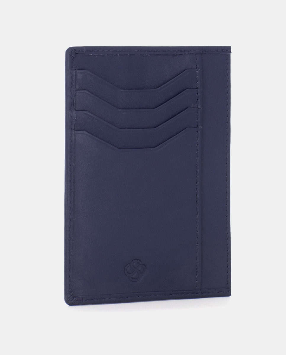 Tarjetero de hombre de piel - Scharlau - Azul Azul-3