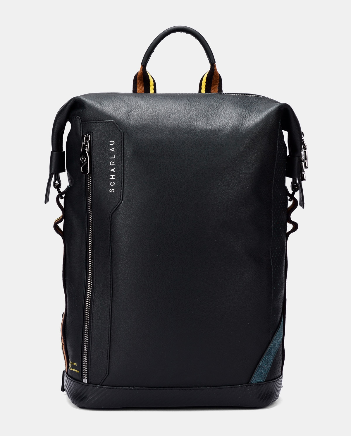 Mochila de mujer de piel para ordenador portátil - Scharlau - Negro Negro-1