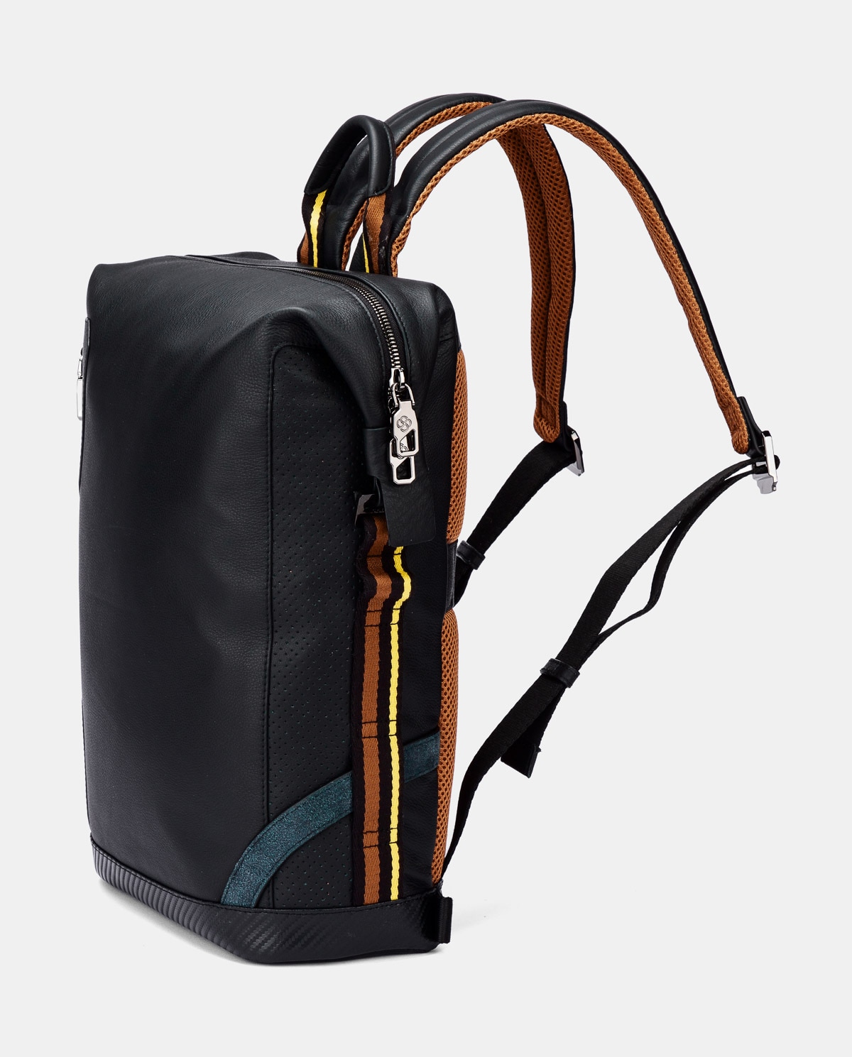 Mochila de mujer de piel para ordenador portátil - Scharlau - Negro Negro-3