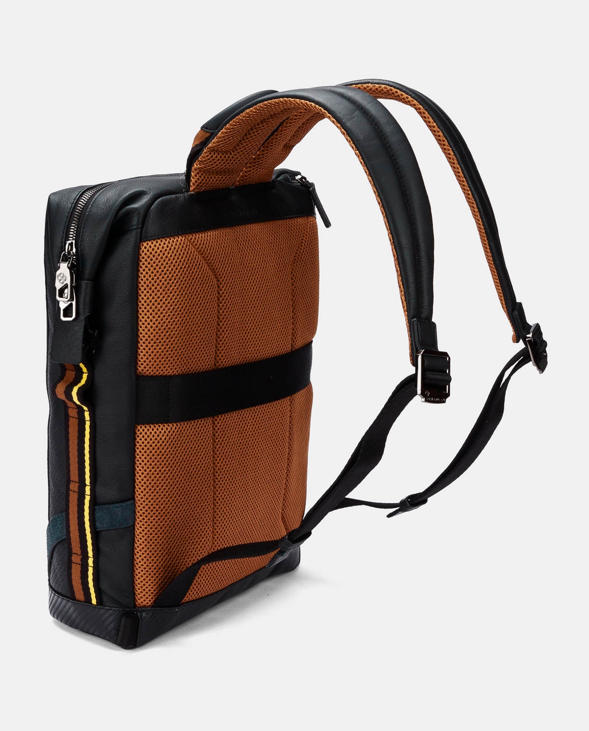 Mochila de mujer de piel para ordenador portátil - Scharlau - Negro Negro-6