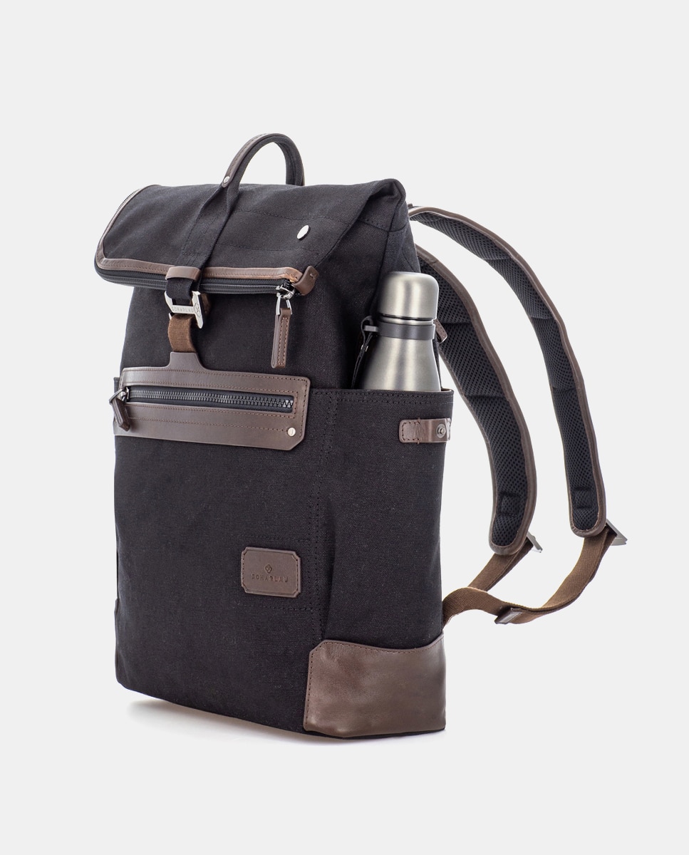 Mochila de hombre para ordenador portátil - Scharlau - Negro Negro-4