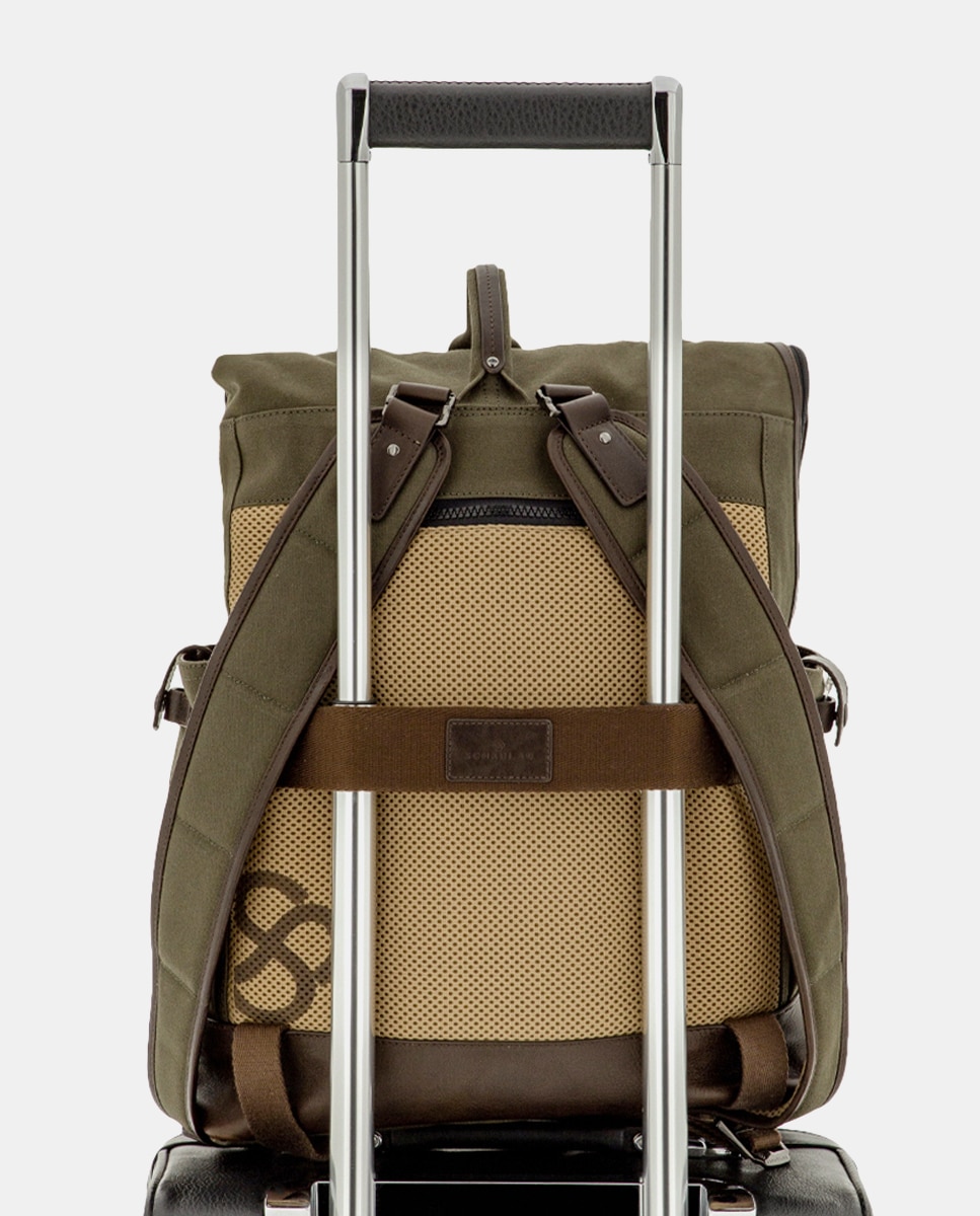 Mochila de hombre para ordenador portátil - Scharlau - Verde militar Verde militar-4