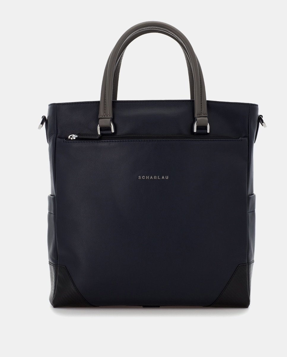 Imagen 0 de Bolso de mujer de piel  para ordenador portátil Azul / Negro