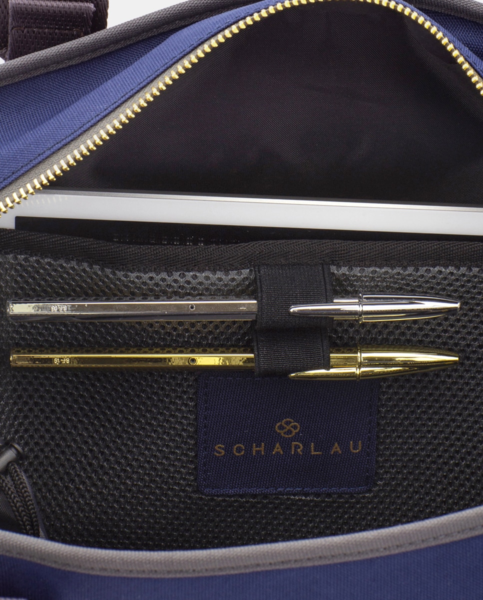 Portadocumentos de mujer de tejido sostenible - Scharlau - Azul Azul-7