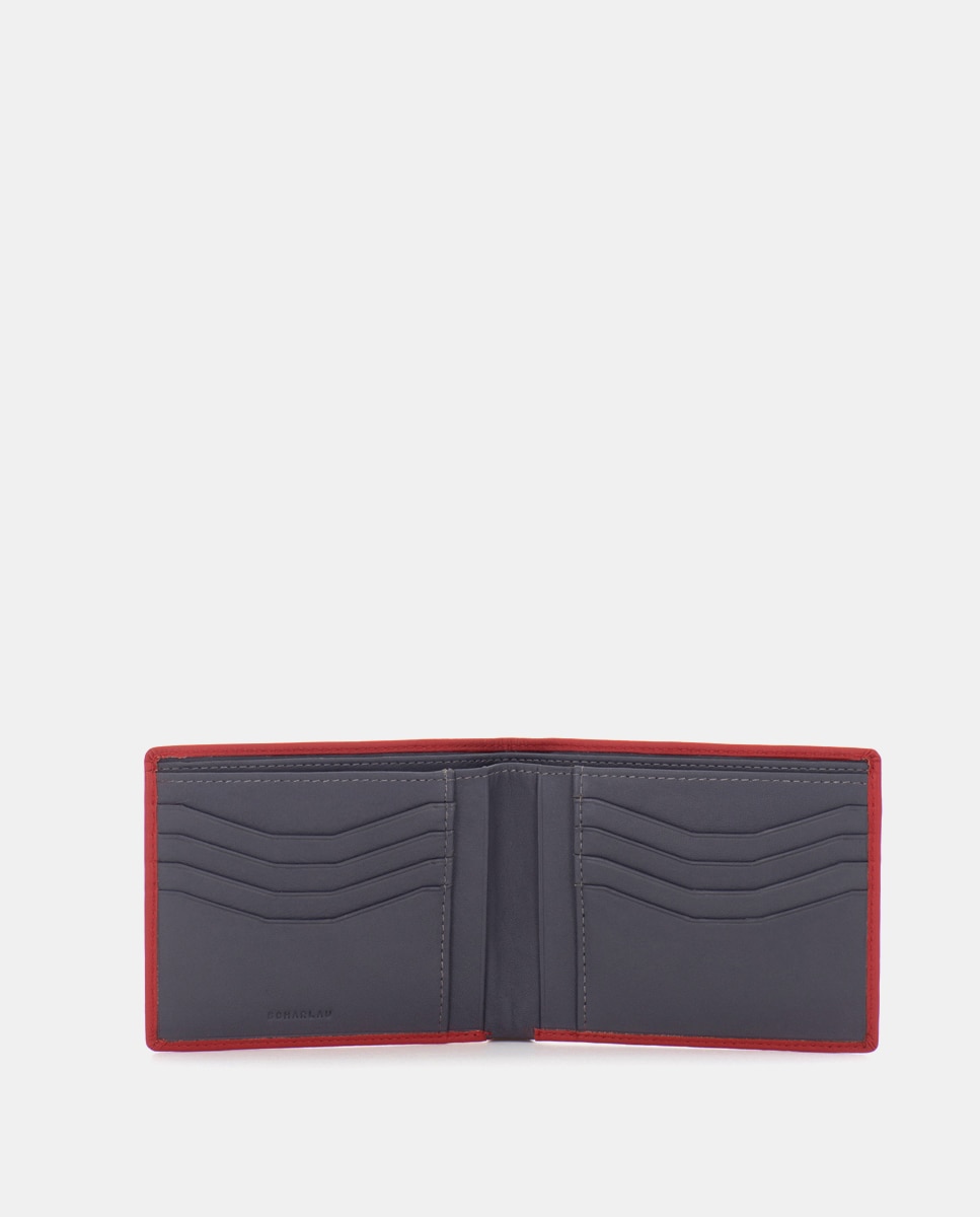 Cartera de hombre de piel - Scharlau - Rojo cereza Rojo cereza-3