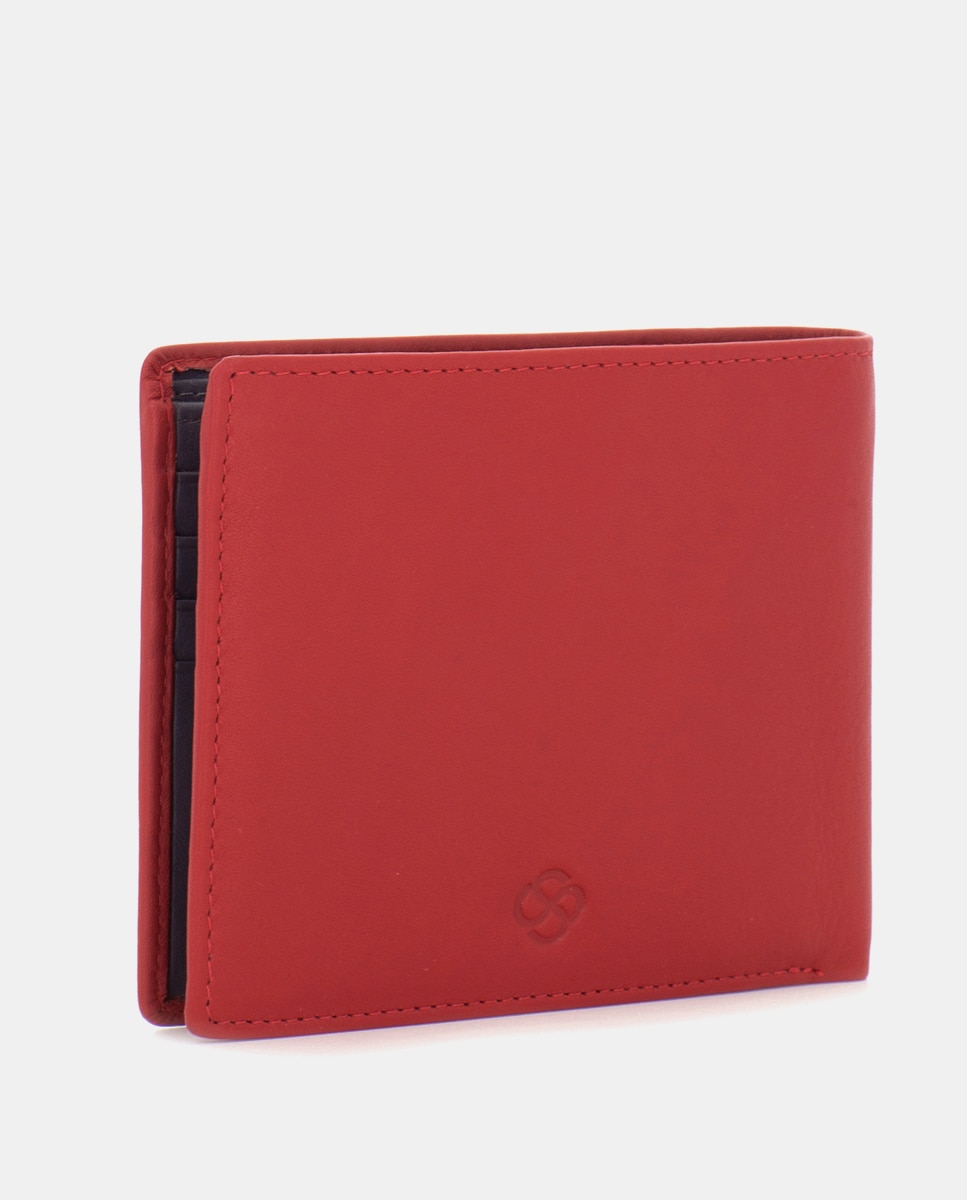 Cartera de hombre de piel - Scharlau - Rojo cereza Rojo cereza-4