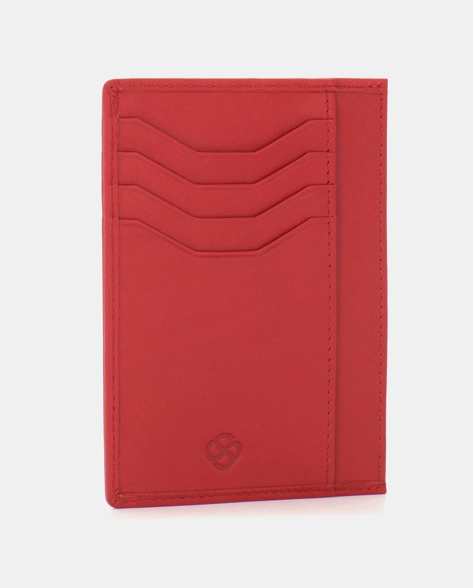 Tarjetero de hombre de piel - Scharlau - Rojo / Negro Rojo / Negro-3