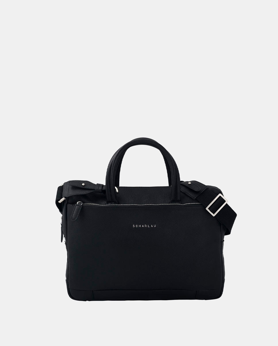 Portadocumentos de mujer de piel para ordenador - Scharlau - Negro Negro-1