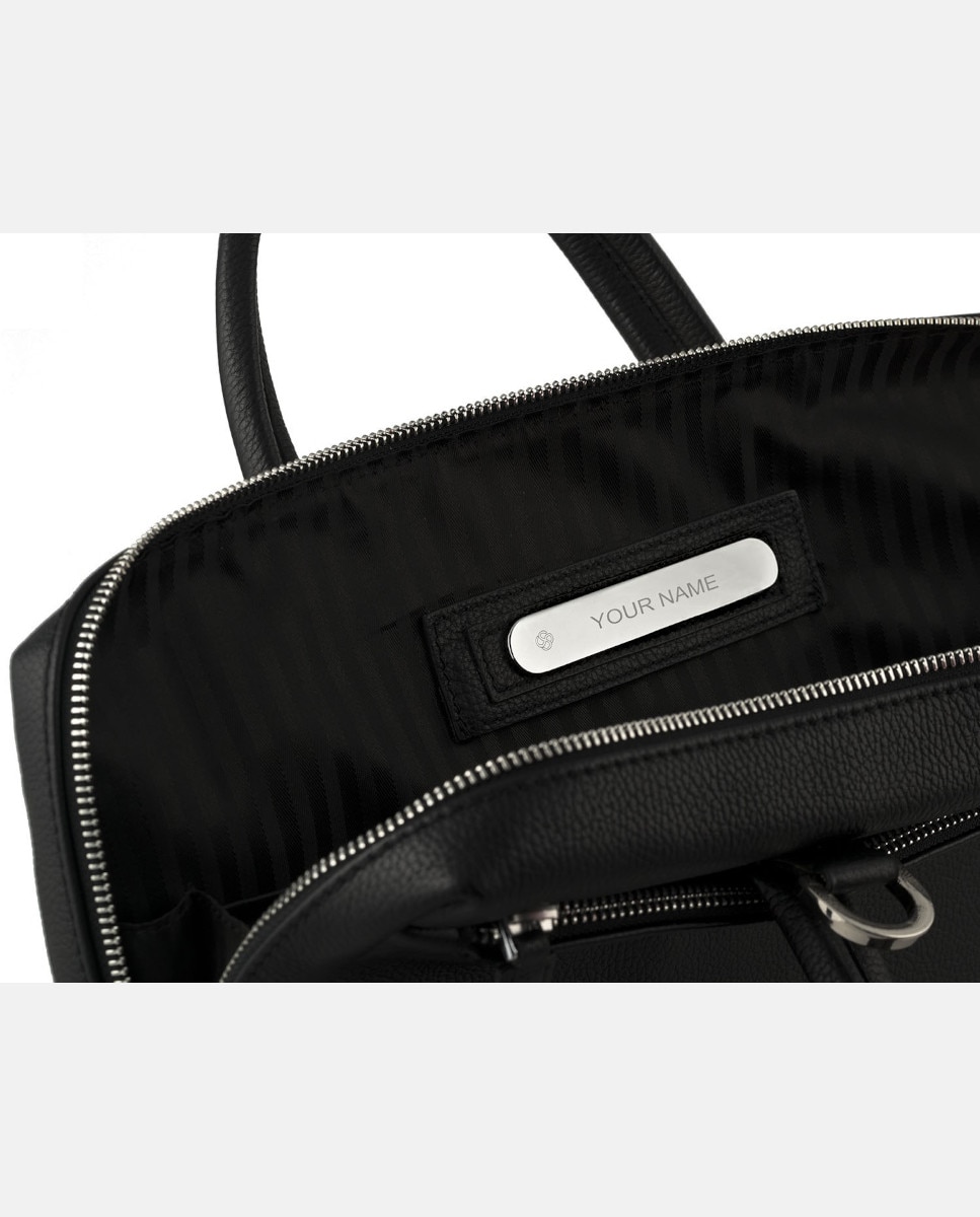 Portadocumentos de mujer de piel para ordenador - Scharlau - Negro Negro-6