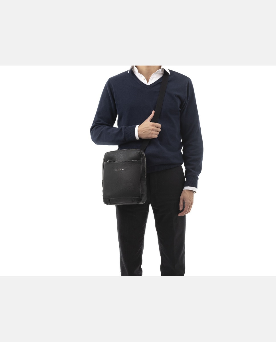 Bandolera de hombre de piel - Scharlau - Negro Negro-2
