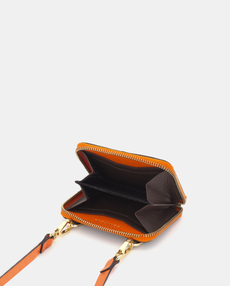 Cartera de mujer de piel con bandolera - Scharlau - Marrón Marrón-2