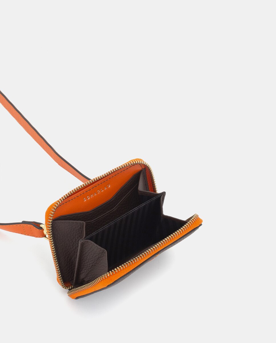Cartera de mujer de piel con bandolera - Scharlau - Marrón Marrón-4