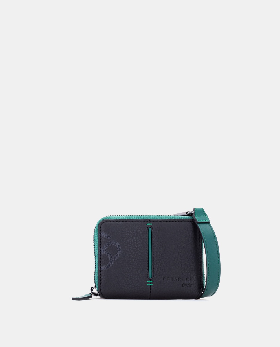 Cartera de mujer de piel con bandolera - Scharlau - Negro Negro-1