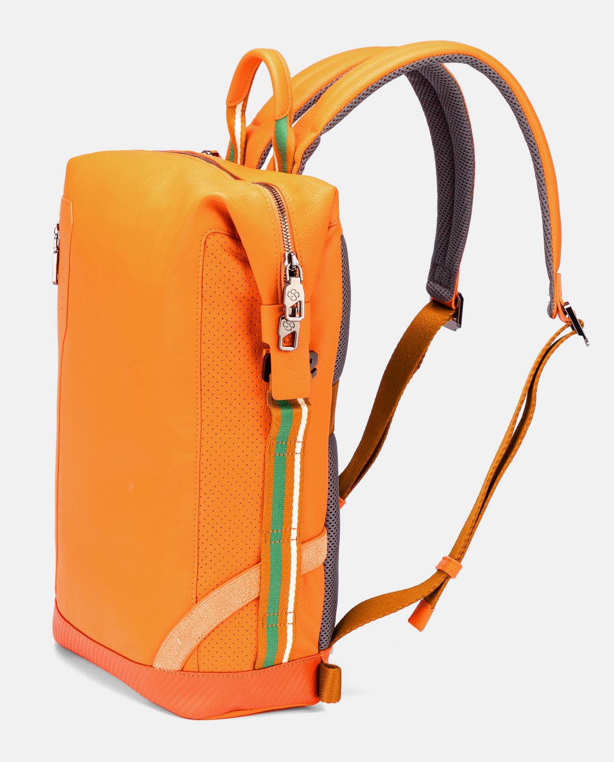 Mochila de mujer de piel para ordenador portátil - Scharlau - Naranja Naranja-3