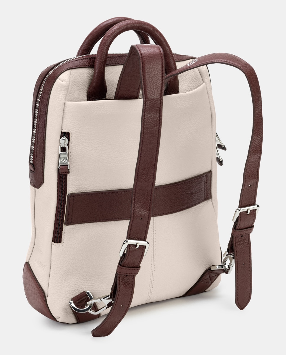 Mochila de mujer de cuero para ordenador portátil - Scharlau - Blanco Blanco-4