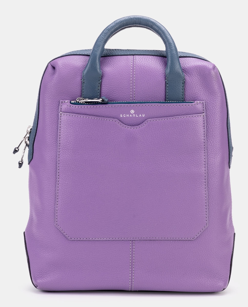 Imagen 0 de Mochila de mujer de cuero para ordenador portátil Lila