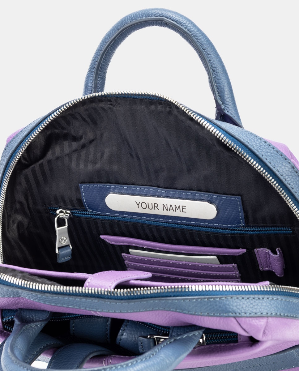 Mochila de mujer de cuero para ordenador portátil - Scharlau - Lila Lila-6