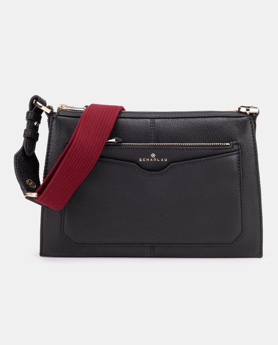 Bolso bandolera de mujer de piel pequeño - Scharlau - Negro Negro-1