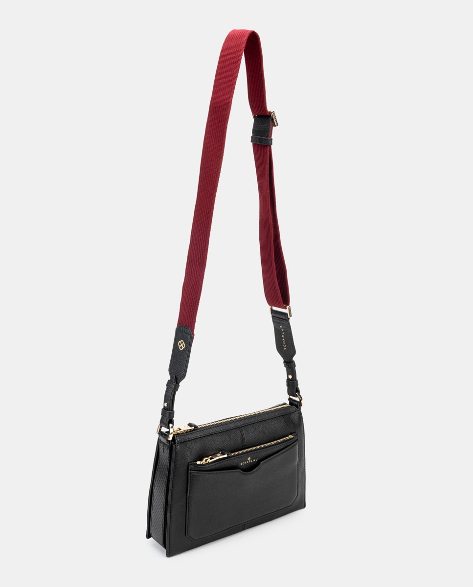 Bolso bandolera de mujer de piel pequeño - Scharlau - Negro Negro-3