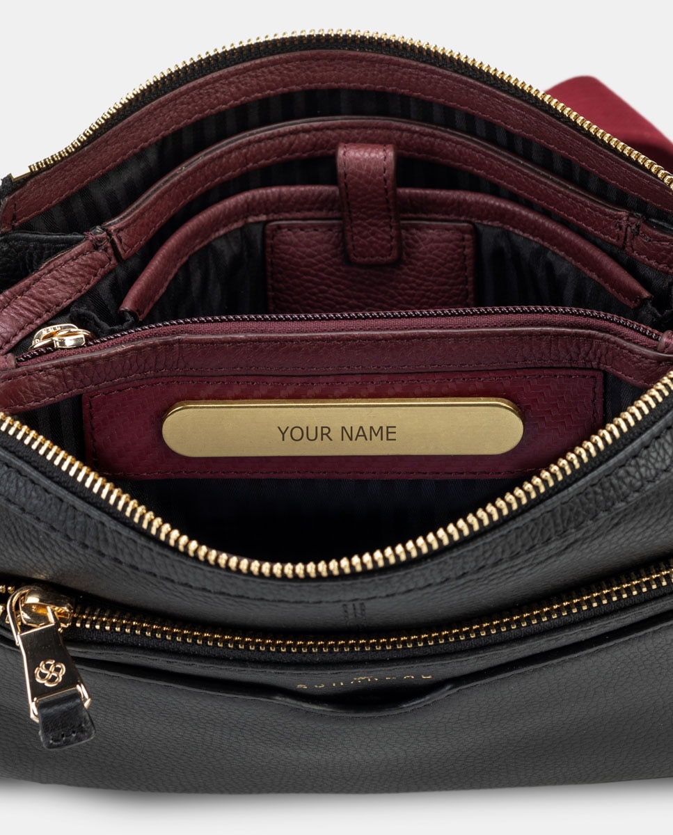 Bolso bandolera de mujer de piel pequeño - Scharlau - Negro Negro-6