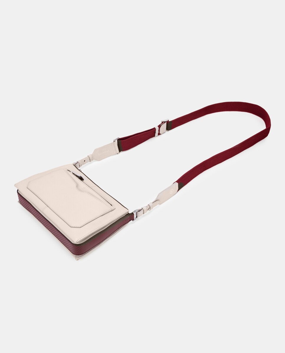 Bolso bandolera de mujer de piel pequeño - Scharlau - Blanco Blanco-5