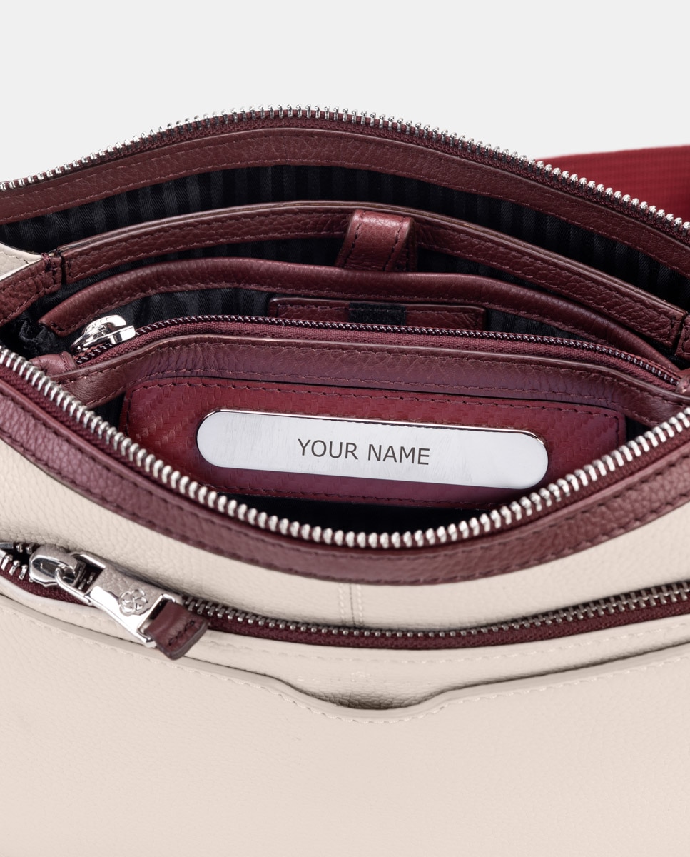 Bolso bandolera de mujer de piel pequeño - Scharlau - Blanco Blanco-6