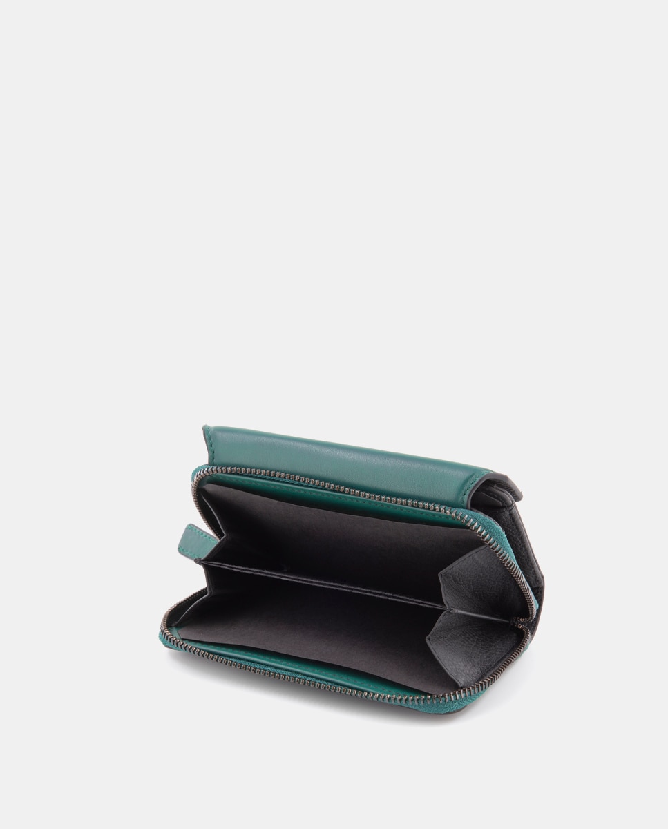 Cartera de mujer de piel con solapa - Scharlau - Negro Negro-2