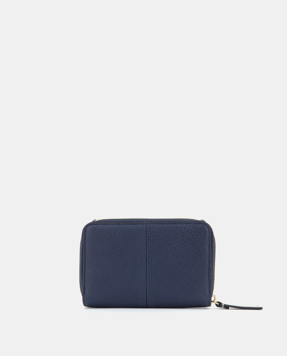 Cartera de mujer de piel con solapa - Scharlau - Azul Azul-4