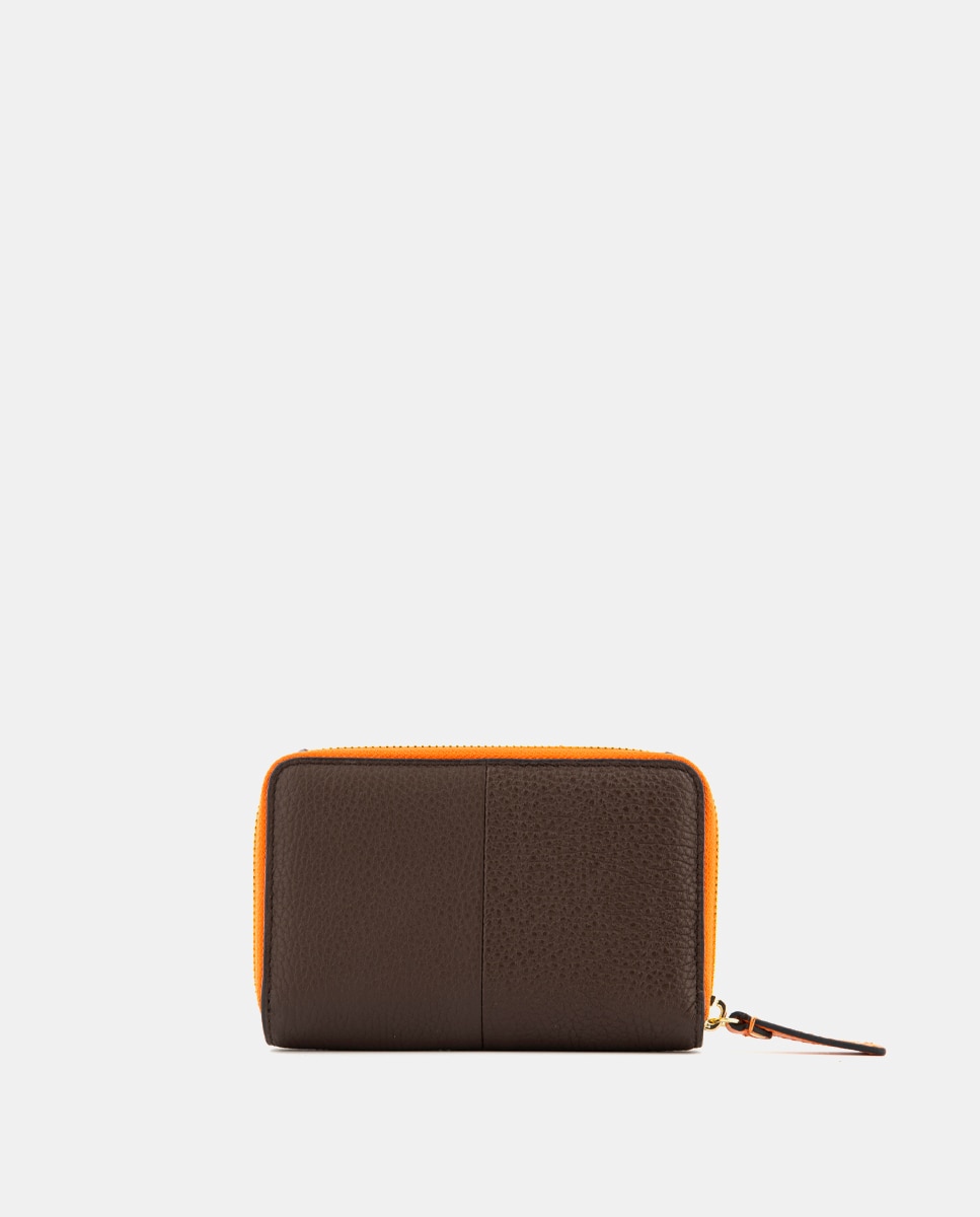 Imagen 4 de Cartera de mujer de piel con solapa - Scharlau - Marrón Marrón