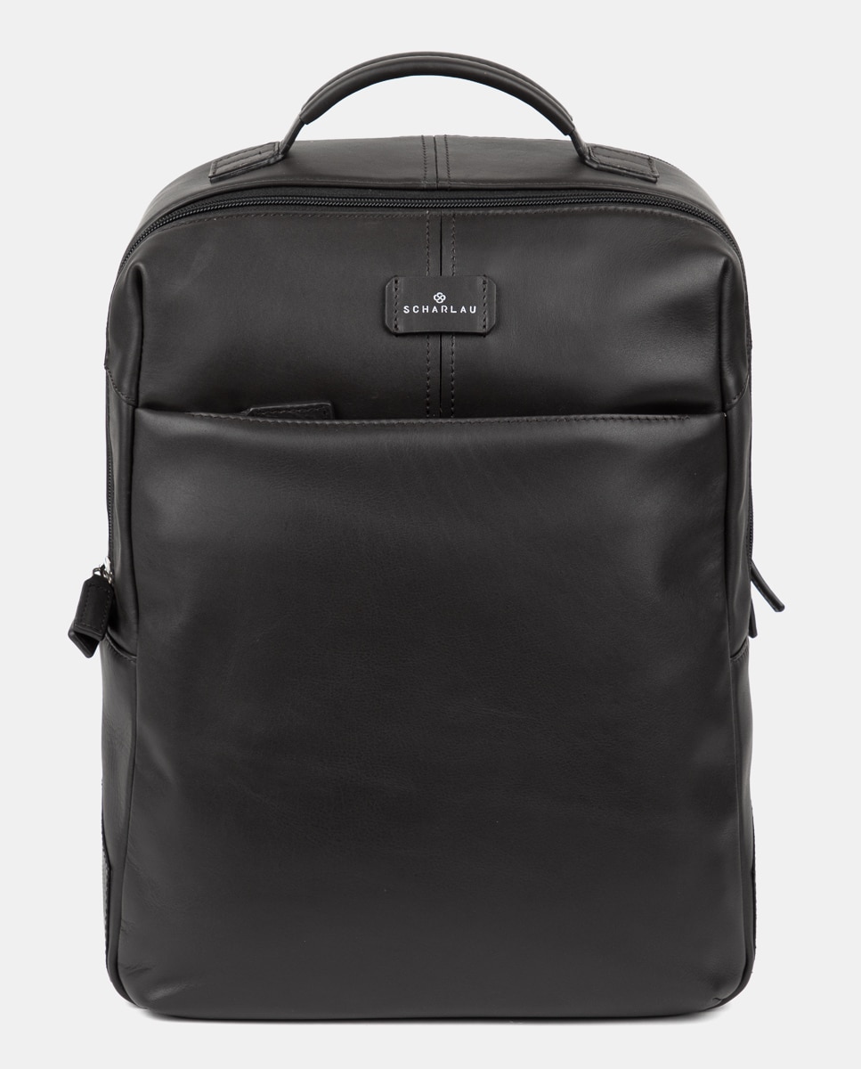 Mochila de hombre de piel pequeña - Scharlau - Marrón Marrón-1