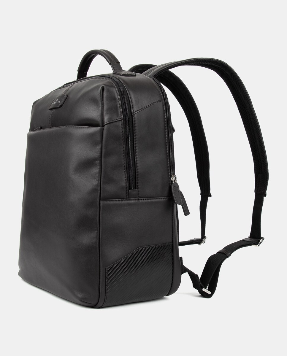 Mochila de hombre de piel pequeña - Scharlau - Marrón Marrón-3