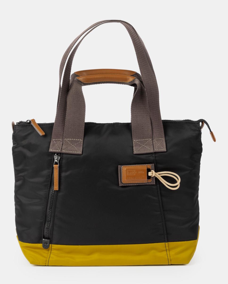 Bolso de mujer de nylon reciclado y repelente al agua - Scharlau - Negro Negro-1