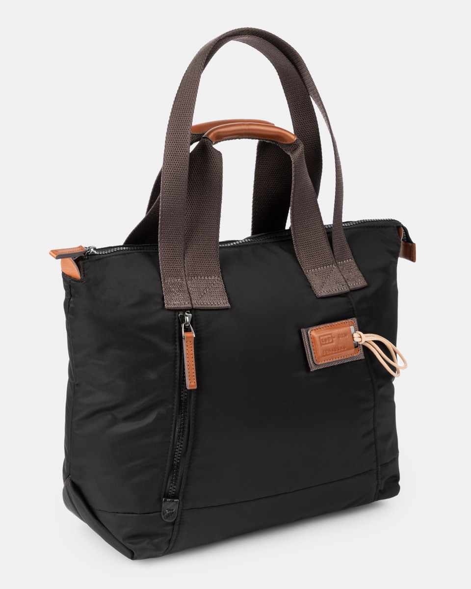 Bolso de hombro repelente al agua en color - Scharlau - Negro Negro-2