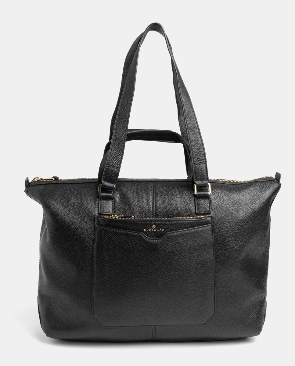 Imagen 0 de Bolso de mujer de piel para ordenador portátil Negro