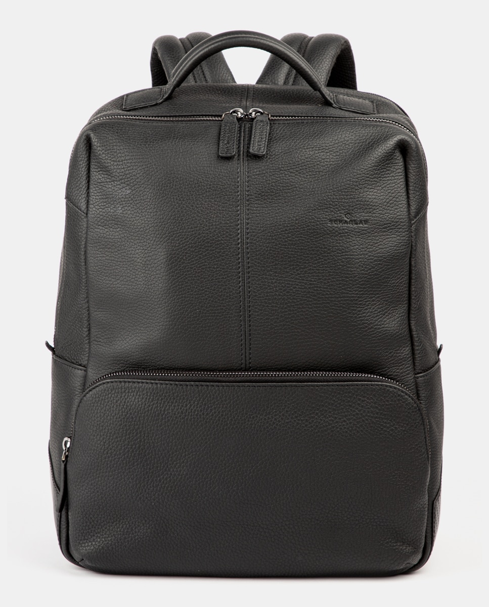 Imagen 0 de Mochila de hombre de piel para ordenador portátil Negro